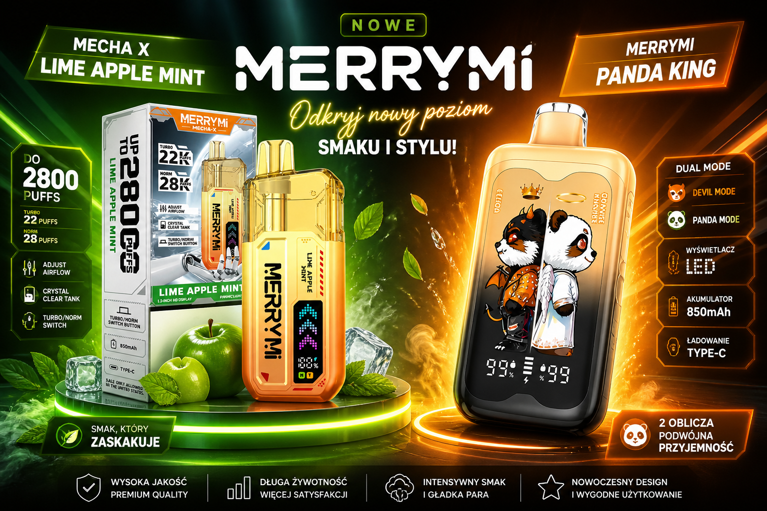 MERRYMI - premium e papieros na nowoczesnym tle